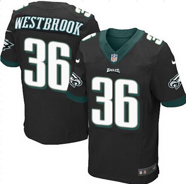Men's Philadelphia Eagles Retired Player #36 Brian Westbrook Black Elite Jersey