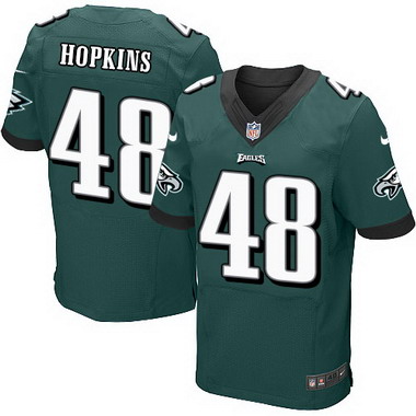 Men's Philadelphia Eagles Retired Player #48 Wes Hopkins MidnightGreen Elite Jersey