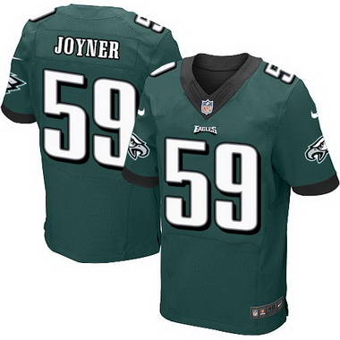 Men's Philadelphia Eagles Retired Player #59 Seth Joyner Midnight Green Elite Jersey