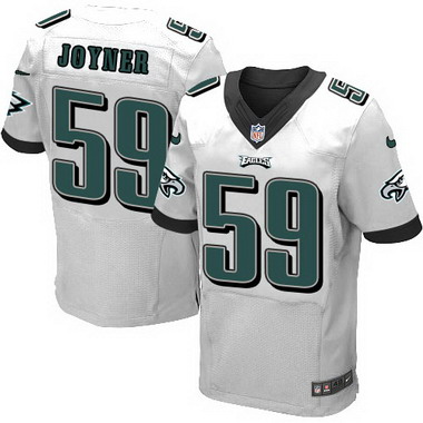Men's Philadelphia Eagles Retired Player #59 Seth Joyner White Elite Jersey