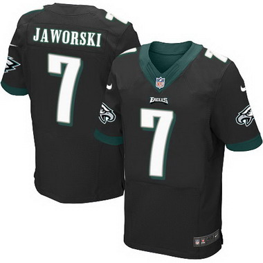 Men's Philadelphia Eagles Retired Player #7 Ron Jaworski Black Elite Jersey