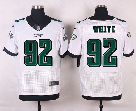Men's Philadelphia Eagles Retired Player #92 Reggie White White Elite Jersey