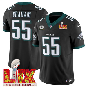 Men's Philadelphia Eagles Super Bowl LIX Patch Vapor Limited Jersey - All Stitched  Brandon Graham