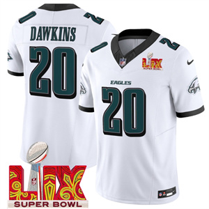 Men's Philadelphia Eagles Super Bowl LIX Patch Vapor Limited Jersey - All Stitched Brian Dawkins