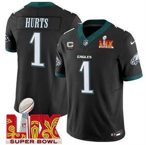 Men's Philadelphia Eagles Super Bowl LIX Patch Vapor Limited Jersey - All Stitched Jalen   Hurts
