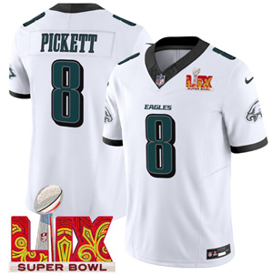 Men's Philadelphia Eagles Super Bowl LIX Patch Vapor Limited Jersey - All Stitched Kenny Pickett