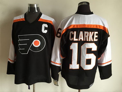 Men's Philadelphia Flyers #16 Bobby Clarke 1997-98 Black CCM Vintage Throwback Jersey Stitched