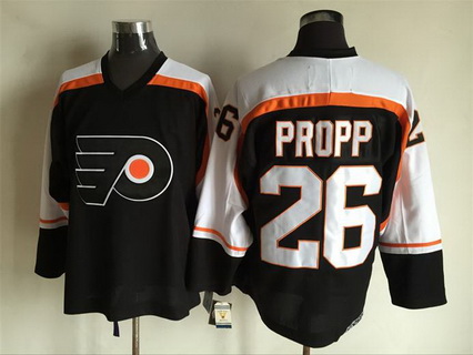 Men's Philadelphia Flyers #26 Brian Propp 1997-98 Black CCM Vintage Throwback Jersey Stitched