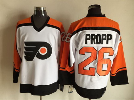 Men's Philadelphia Flyers #26 Brian Propp 1997-98 White CCM Vintage Throwback Jersey Stitched