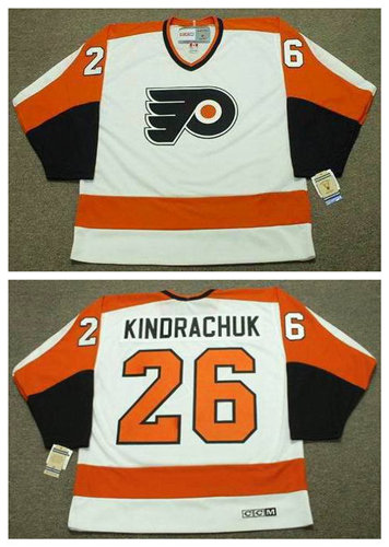 Men's Philadelphia Flyers #26 OREST KINDRACHUK 1974 CCM Vintage Throwback Home NHL Jersey Stitched