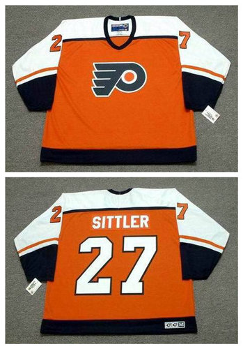 Men's Philadelphia Flyers #27 DARRYL SITTLER 1983 CCM Throwback Away NHL Hockey Jersey Stitched