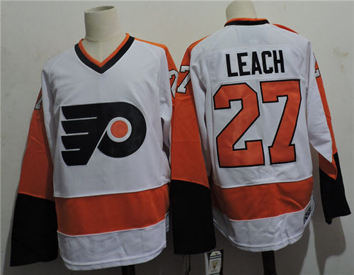 Men's Philadelphia Flyers #27 REGGIE LEACH 1974 CCM Vintage Throwback Home NHL Jersey S-3XL Stitched