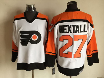 Men's Philadelphia Flyers #27 Ron Hextall 1996 White CCM Vintage Throwback Jersey Stitched