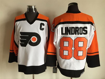 Men's Philadelphia Flyers #88 Eric Lindros 1999 White CCM Vintage Throwback Jersey Stitched