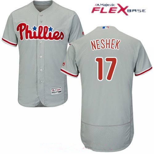Men's Philadelphia Phillies #17 Pat Neshek Replica White Red Strip Home Cool Base MLB Jersey的副本