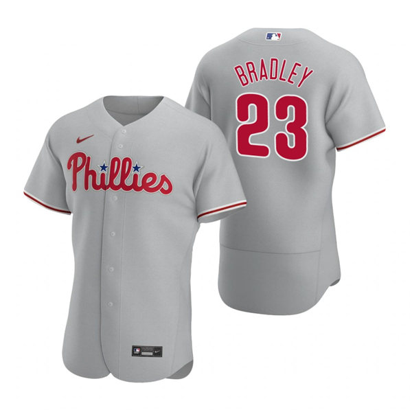 Men's Philadelphia Phillies #23 Archie Bradley Nike Gray Authentic Road Jersey