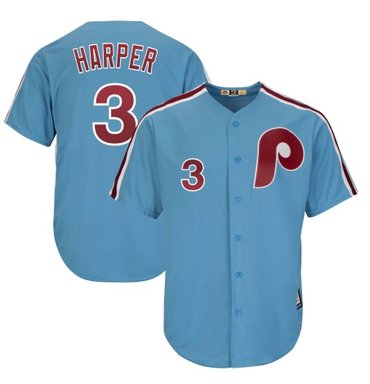 Men's Philadelphia Phillies #3 Bryce Harper Light Blue Majestic Cool Base Jersey.png
