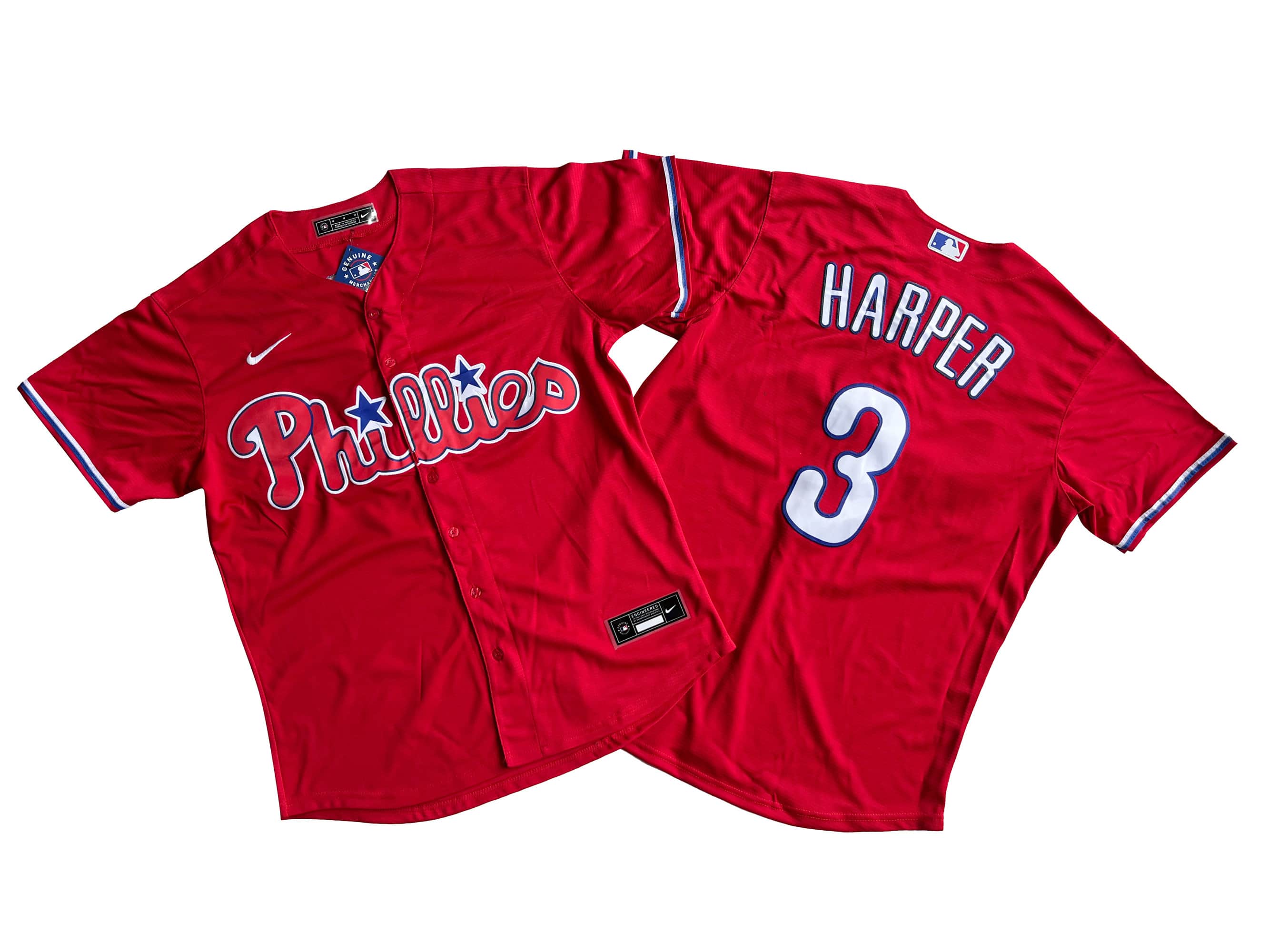 Men's Philadelphia Phillies 3# Bryce Harper Red Cool Base Jersey