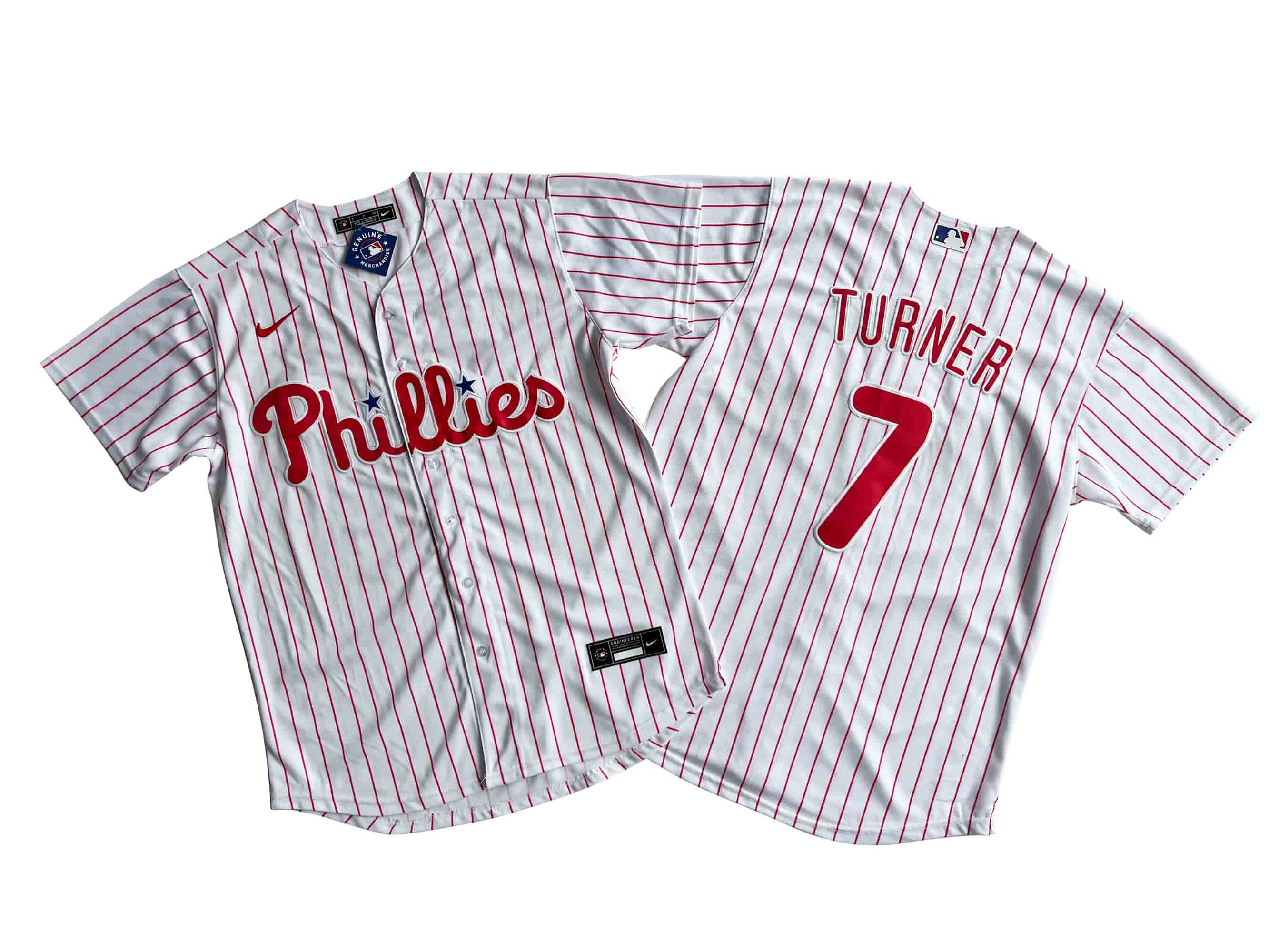 Men's Philadelphia Phillies 7# Trea Turner Nike White Home Replica Player Name Jersey
