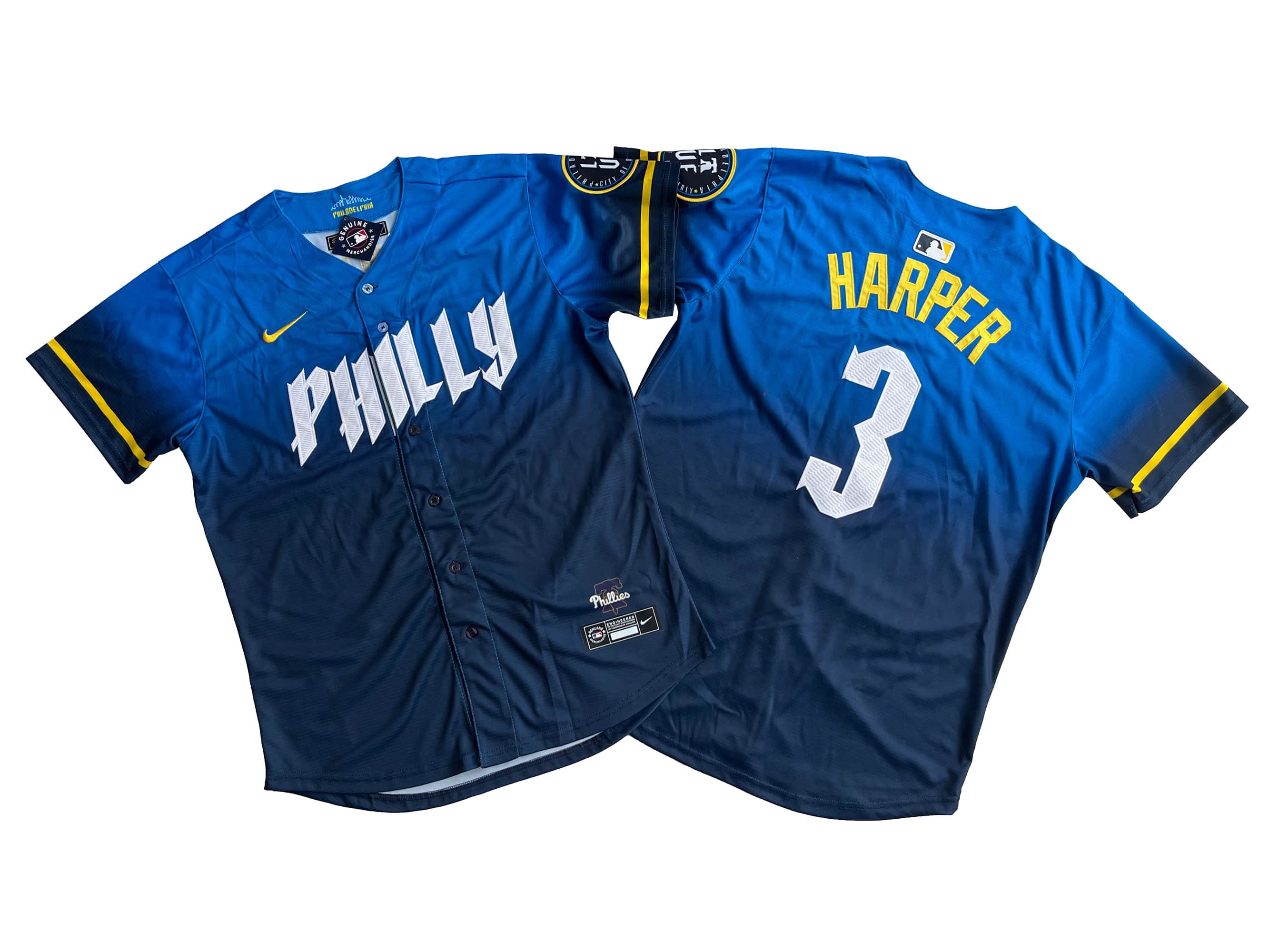 Men's Philadelphia Phillies Bryce Harper Nike Blue 2024 City Connect Limited Player Jersey