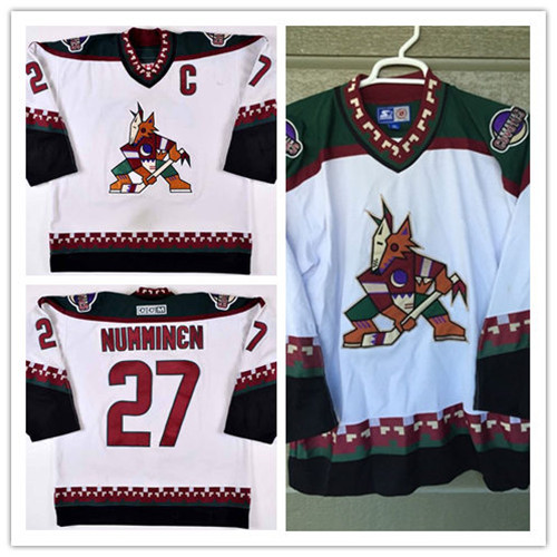 Men's Phoenix Coyotes #27 TEPPO NUMMINEN White 2002 CCM Vintage Throwback NHL Hockey Jersey Stitched