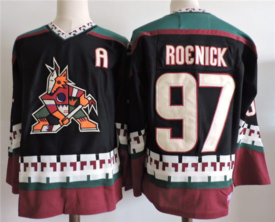 Men's Phoenix Coyotes #97 JEREMY ROENICK Black 1998 CCM Vintage Throwback NHL Hockey Jersey Size S-3XL Stitched