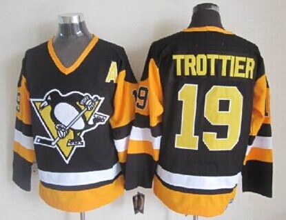 Men's Pittsburgh Penguins #19 Bryan Trottier Black Throwback 1980 в??City of Championsв??CCM Jersey Stitched