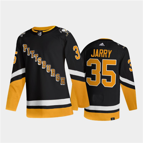 Men's Pittsburgh Penguins #35 Tristan Jarry 2021 2022 Black Stitched Jersey