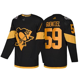 Men's Pittsburgh Penguins #59 Jake Guentzel adidas Black 2019 NHL Stadium Series Jersey