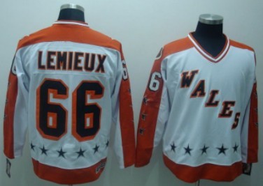 Men's Pittsburgh Penguins #66 Mario Lemieux White CCM ALL STAR  WALES  Jersey Stitched