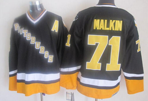 Men's Pittsburgh Penguins #71 Evgeni Malkin 1997-98 Zida-tenu Black CCM Jersey Stitched
