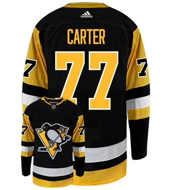 Men's Pittsburgh Penguins #77 Jeff Carter Stitched adidas Home Black Player Jersey Stitched