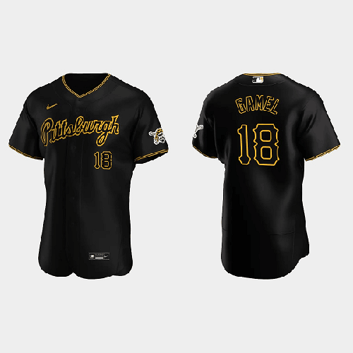 Men's Pittsburgh Pirates #18 Ben Gamel Black Flex Base Stitched JerseyS