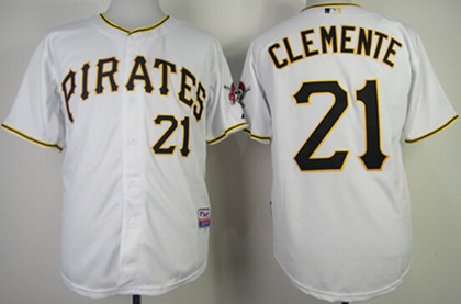 Men's Pittsburgh Pirates #21 Roberto Clemente White Cool Base Jersey