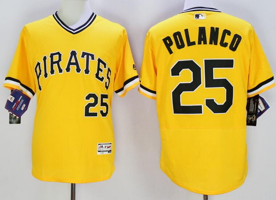 Men's Pittsburgh Pirates #22 Andrew McCutchen Yellow Flexbase 2016 MLB Player Jersey的副本