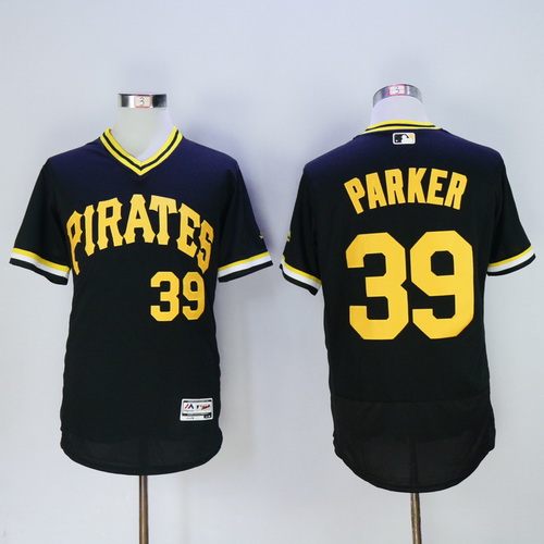 Men's Pittsburgh Pirates #39 Dave Parker Retired Black Pullover 2016 Flexbase Majestic Baseball Jersey的副本