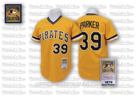 Men's Pittsburgh Pirates #39 Dave Parker Yellow Pullover Cooperstown Throwback Jersey