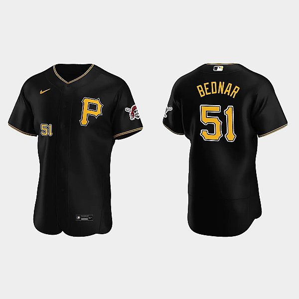 Men's Pittsburgh Pirates #51 David Bednar Nike Black Alternate Team Logo P FlexBase Player Jersey