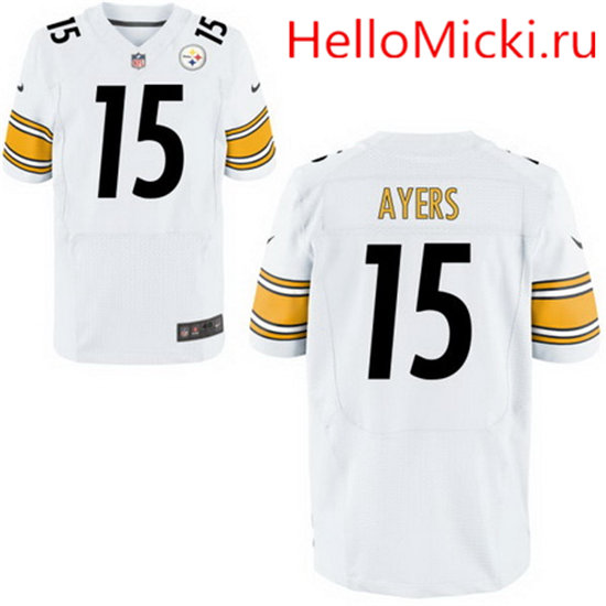 Men's Pittsburgh Steelers #15 Demarcus Ayers White Road Stitched NFL Nike Elite Jersey