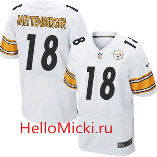 Men's Pittsburgh Steelers #18 Zach Mettenberger White Road Stitched NFL Nike Elite Jersey