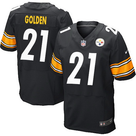 Men's Pittsburgh Steelers #21 Robert Golden Black Team Color Stitched NFL Nike Elite Jersey