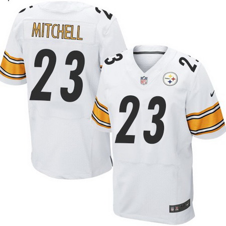 Men's Pittsburgh Steelers #23 Mike Mitchell White Road Stitched NFL Nike Elite Jersey