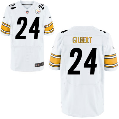 Men's Pittsburgh Steelers #24 Justin Gilbert White Road Nike Elite Jersey