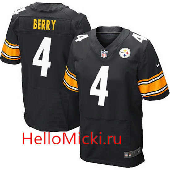Men's Pittsburgh Steelers #4 Jordan Berry Black Team Color Stitched NFL Nike Elite Jersey