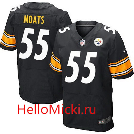 Men's Pittsburgh Steelers #55 Arthur Moats Black Team Color Stitched NFL Nike Elite Jersey