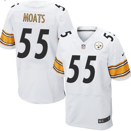 Men's Pittsburgh Steelers #55 Arthur Moats White Road Stitched NFL Nike Elite Jersey