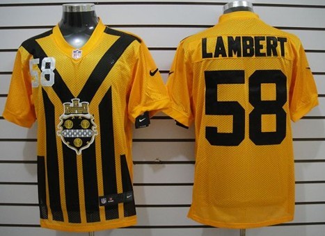 Men's Pittsburgh Steelers #58 Jack Lambert 1933 Yellow Throwback Nik Jersey