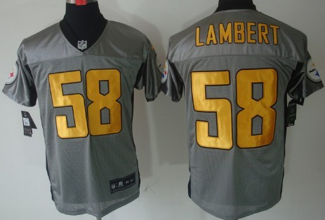 Men's Pittsburgh Steelers #58 Jack Lambert Gray Nik Elite Jersey