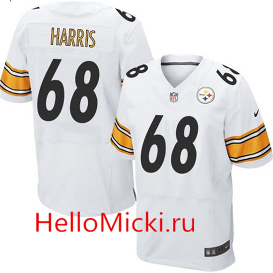 Men's Pittsburgh Steelers #68 Ryan Harris White Road Stitched NFL Nike Elite Jersey