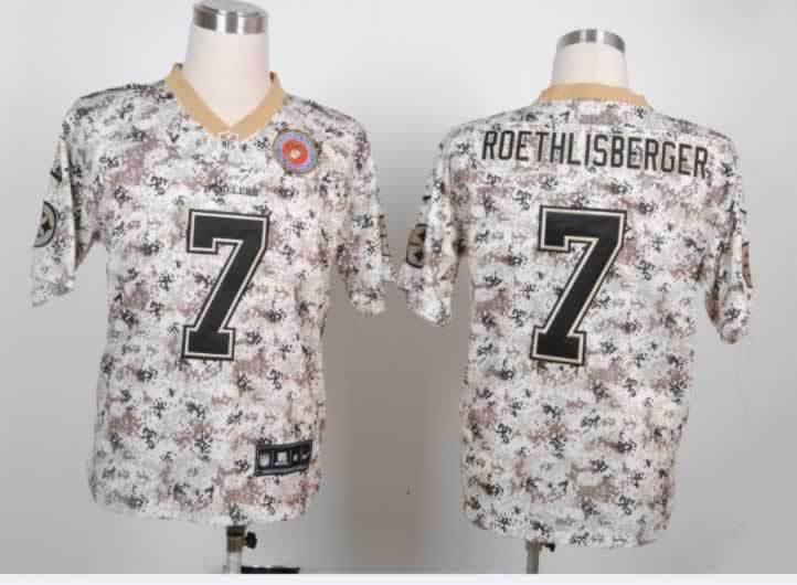 Men's Pittsburgh Steelers #7 Ben Roethlisberger 2013 Nik USMC Camo Elite Jersey